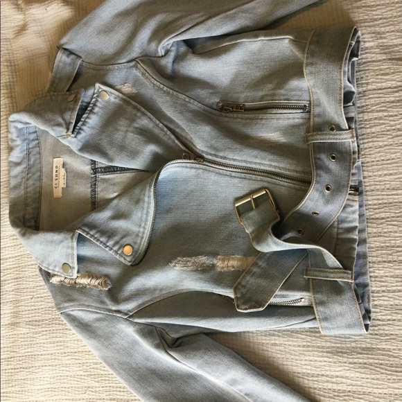 Ci Sono moto style light wash jean jacket - Picture 7 of 13